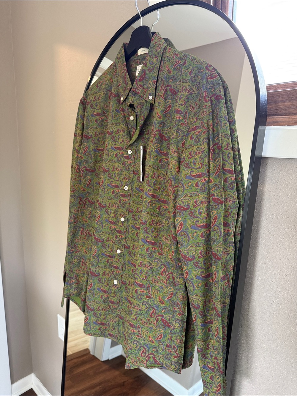 J. Crew Men's Green Paisley Button-Down Shirt NWT